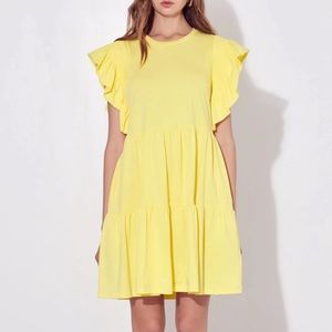 English Factory Knit Ruffled Mini Dress